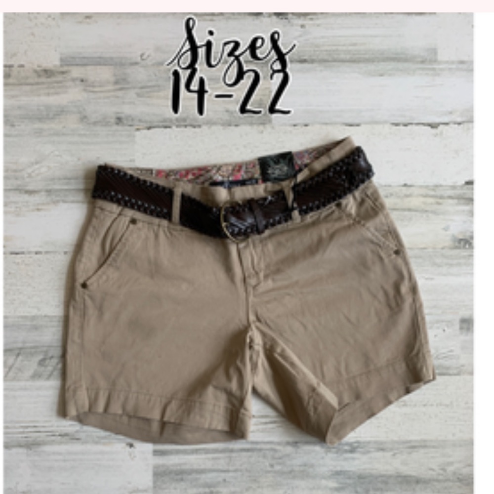 Plus Size Khaki Shorts